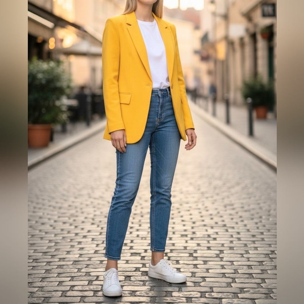 Zara Yellow Lined Blazer